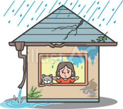 雨漏り　イラスト