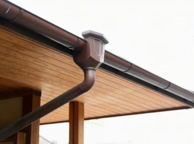 屋根の排水溝（雨樋）は建物を守るために重要です。